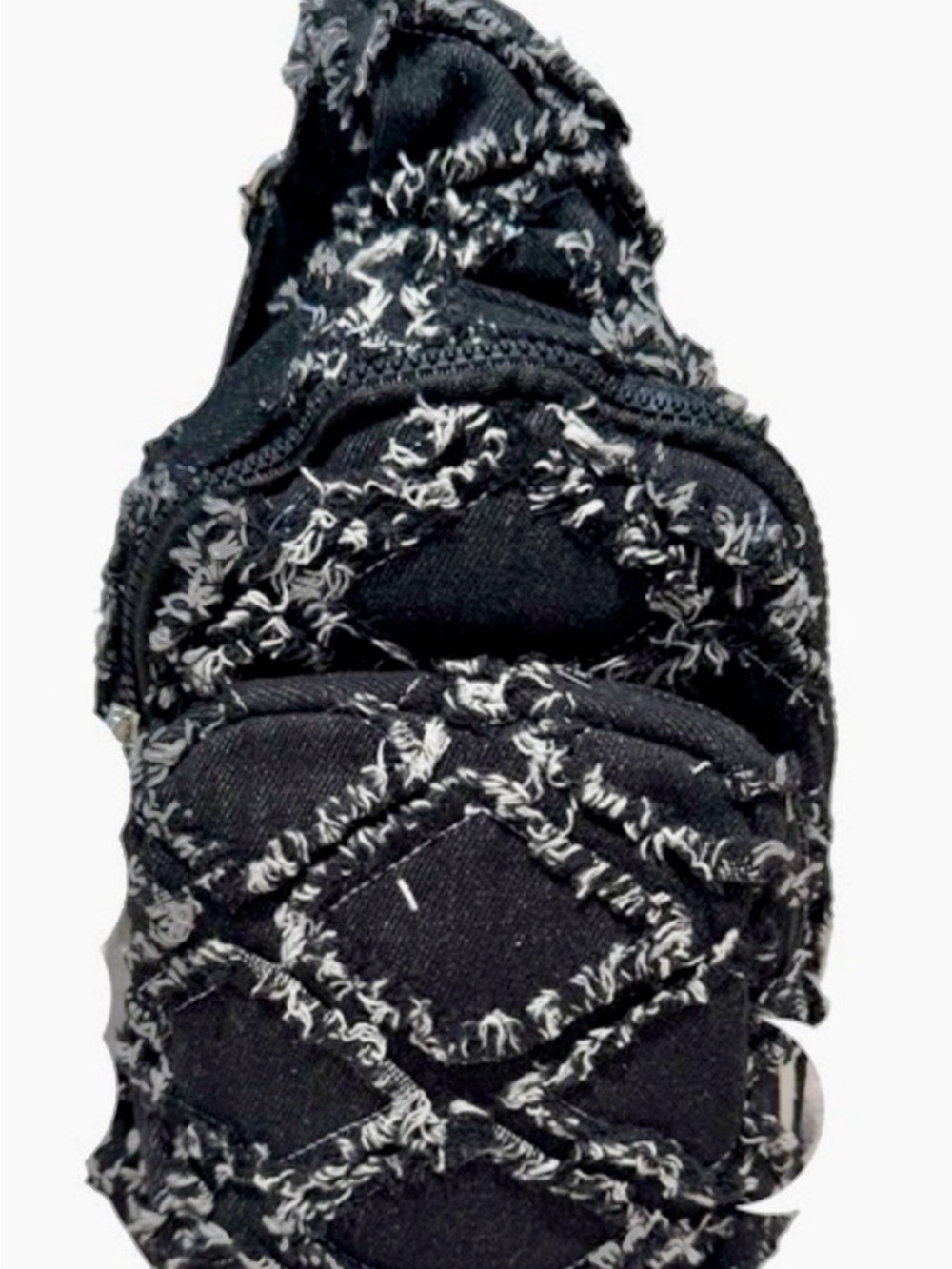 Wildfox Black Frayed Quilted Sling Backpack